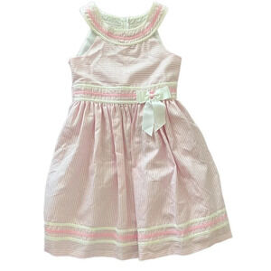 Bonnie Jean Dress Girl’s 12 Pink & White Metallic Cute Preppy Special Occasion